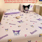 Sanrio Pure Cotton Fitted Sheet Three-piece Set Hellokitty My Melody Cotton Bedspread Cute Kuromi Full Surround Protective Cover