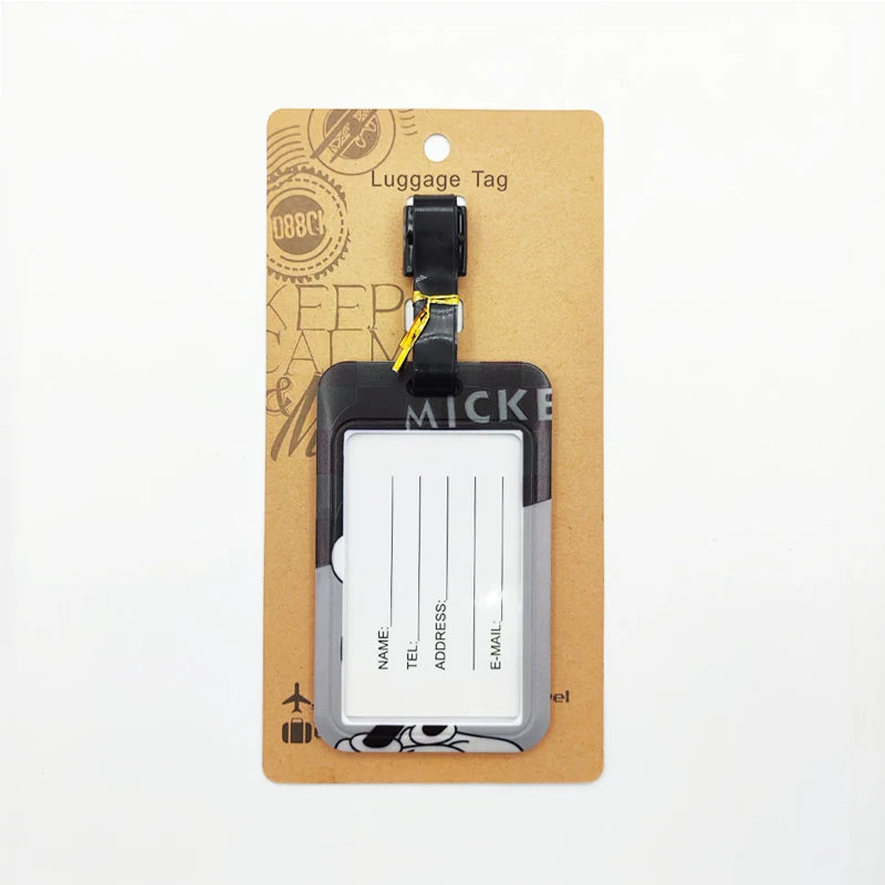 Mickey Minnie Luggage Label Women Travel Luggage Tag Disney Suitcase ID Address Holder Baggage Boarding Portable Suitcase Ticket