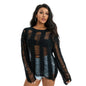 Women Knit Tops Solid Color Long Sleeve