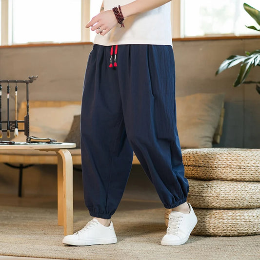 2024 M-5XL Spring and Autumn New Men's Cotton and Hemp
