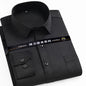 Men's Shirt Long Sleeve Stand-collar (Mandarin Collar) Single Patch Pocket Smart Casual Regular-fit Business Office Dress Shirts