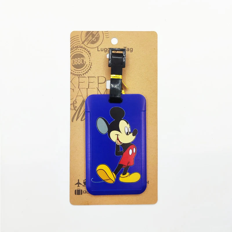 Mickey Minnie Luggage Label Women Travel Luggage Tag Disney Suitcase ID Address Holder Baggage Boarding Portable Suitcase Ticket