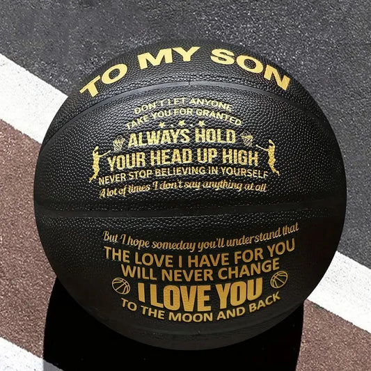 1 Pc No.7 Black Send Your Son Basketball pu Wear-resistant Outdoor