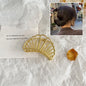 2023 Korean Metal Geometric Hair Claws Barrettes Elegant Hair Clips Crab Hollow Out Hairpin Headwear Women Girl Hair Accessories