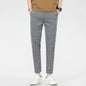 New 2025 grid fashion European and American style men's pants for business, leisure, travel, slim fit, comfortable and multifunc