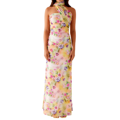 Dress  Floral Print and Off-Shoulder Design