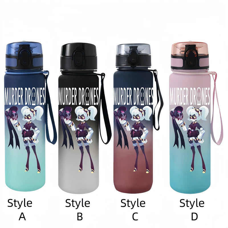 650ML Murder Drones Season  game Character Water Cup Portable Children's  Outdoor  Large Capacity Plastic Antidrip Water Bottle