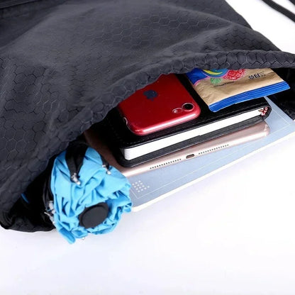 Simple Outdoor Sports Drawstring Pocket Backpack Men's and Women's Fitness Backpack Lightweight Basketball Bag Oxford Zipper Bag