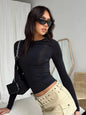Woman T-shirt Slim Fit Tops Knitted  Tee Shirt Street Wear