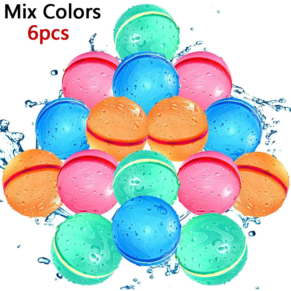 Reusable Magnetic Water Balloons Refillable Water Balloon Quick Fill Self Sealing Water Bomb Splash Balls for Kids Swimming Pool