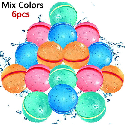 Reusable Magnetic Water Balloons Refillable Water Balloon Quick Fill Self Sealing Water Bomb Splash Balls for Kids Swimming Pool