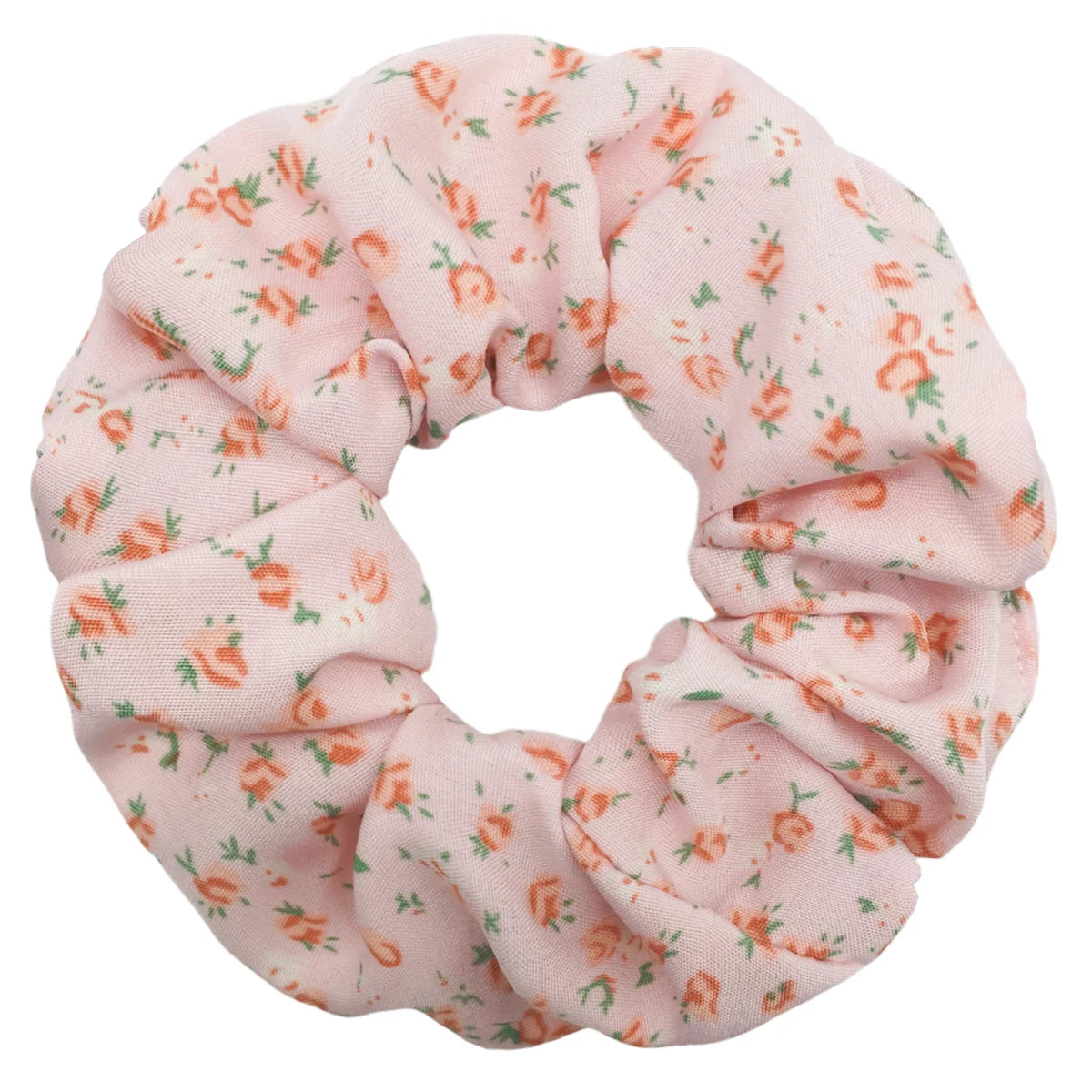 5pcs/lot Hair Scrunchies Holder Headwear Ties Print Ditsy Women Girls Scrunchy Cute Sweet Accessories Elastic Band Pink White