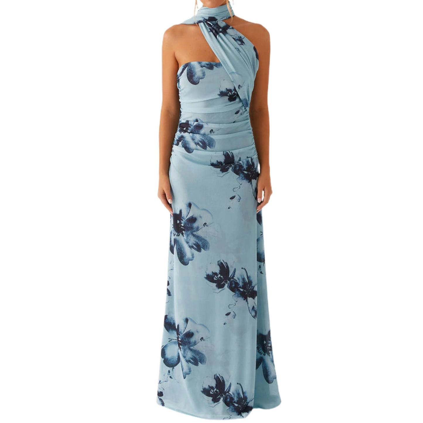 Dress  Floral Print and Off-Shoulder Design