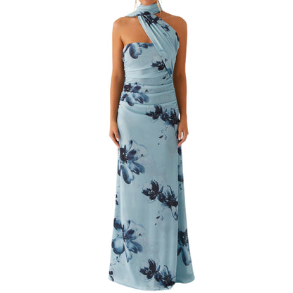 Dress  Floral Print and Off-Shoulder Design