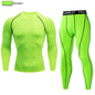 2pcs Men Compression Sportswear Suit Elastic Training Sports Yoga Sets Workout Jogging Fitness Clothing Tracksuit Pants Sporting