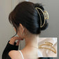 2023 Korean Metal Geometric Hair Claws Barrettes Elegant Hair Clips Crab Hollow Out Hairpin Headwear Women Girl Hair Accessories