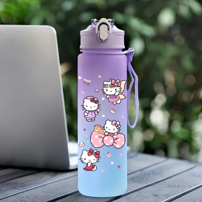 Sanrio 750Ml Water Cup Anime Hello Kitty Portable Children Cute Cartoon Outdoor Sport Large Capacity Water Bottle Birthday Gift