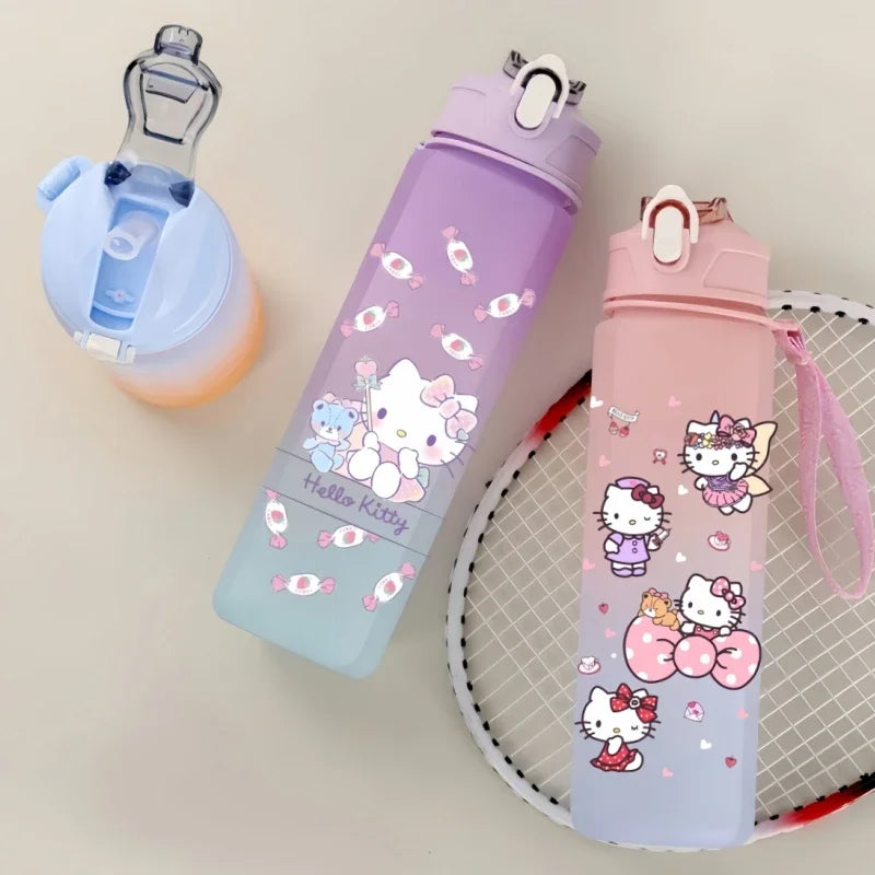 Sanrio 750Ml Water Cup Anime Hello Kitty Portable Children Cute Cartoon Outdoor Sport Large Capacity Water Bottle Birthday Gift