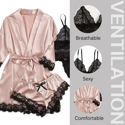 4 Pieces Woman Sleepwear Pajamas