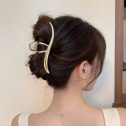 2023 Korean Metal Geometric Hair Claws Barrettes Elegant Hair Clips Crab Hollow Out Hairpin Headwear Women Girl Hair Accessories