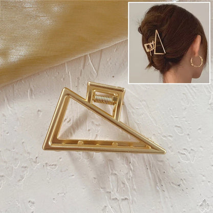 2023 Korean Metal Geometric Hair Claws Barrettes Elegant Hair Clips Crab Hollow Out Hairpin Headwear Women Girl Hair Accessories