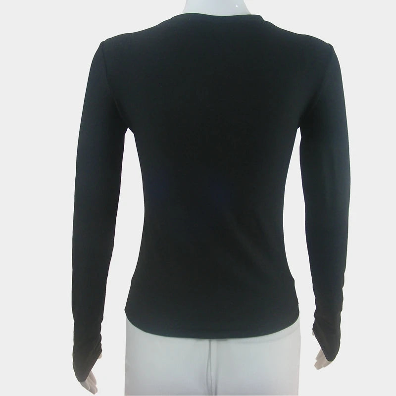 Woman T-shirt Slim Fit Tops Knitted  Tee Shirt Street Wear