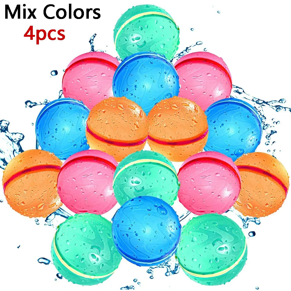Reusable Magnetic Water Balloons Refillable Water Balloon Quick Fill Self Sealing Water Bomb Splash Balls for Kids Swimming Pool