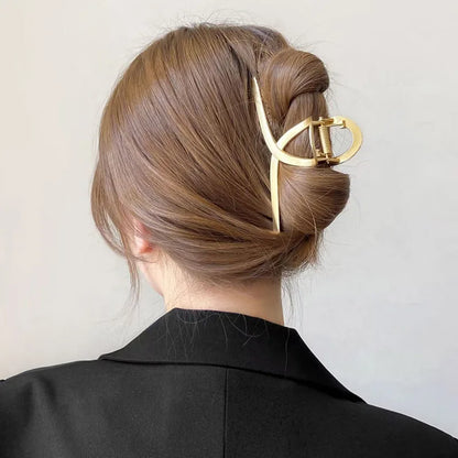 2023 Korean Metal Geometric Hair Claws Barrettes Elegant Hair Clips Crab Hollow Out Hairpin Headwear Women Girl Hair Accessories