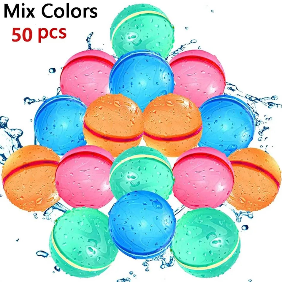 Reusable Magnetic Water Balloons Refillable Water Balloon Quick Fill Self Sealing Water Bomb Splash Balls for Kids Swimming Pool