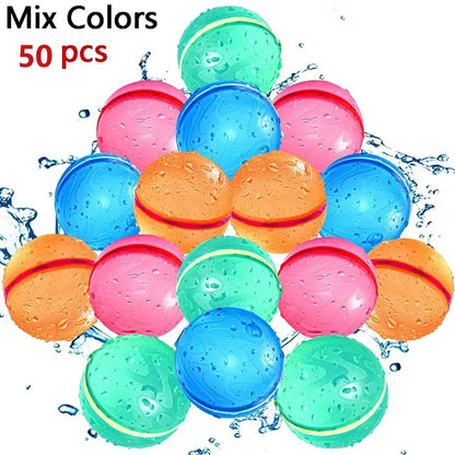 Reusable Magnetic Water Balloons Refillable Water Balloon Quick Fill Self Sealing Water Bomb Splash Balls for Kids Swimming Pool