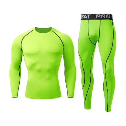 Sports Suit New Men's Compression Running Sets Breathable Tight Training Basketball Rashguard Tracksuit Man 2 Piece Set Clothes