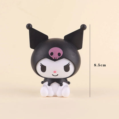 Kuromi Cake Topper Anime Action Figure Sanrio Flag Happy Birthday Kuromi Cake Decoration Girl Baby Shower Toy Kids Party Gift