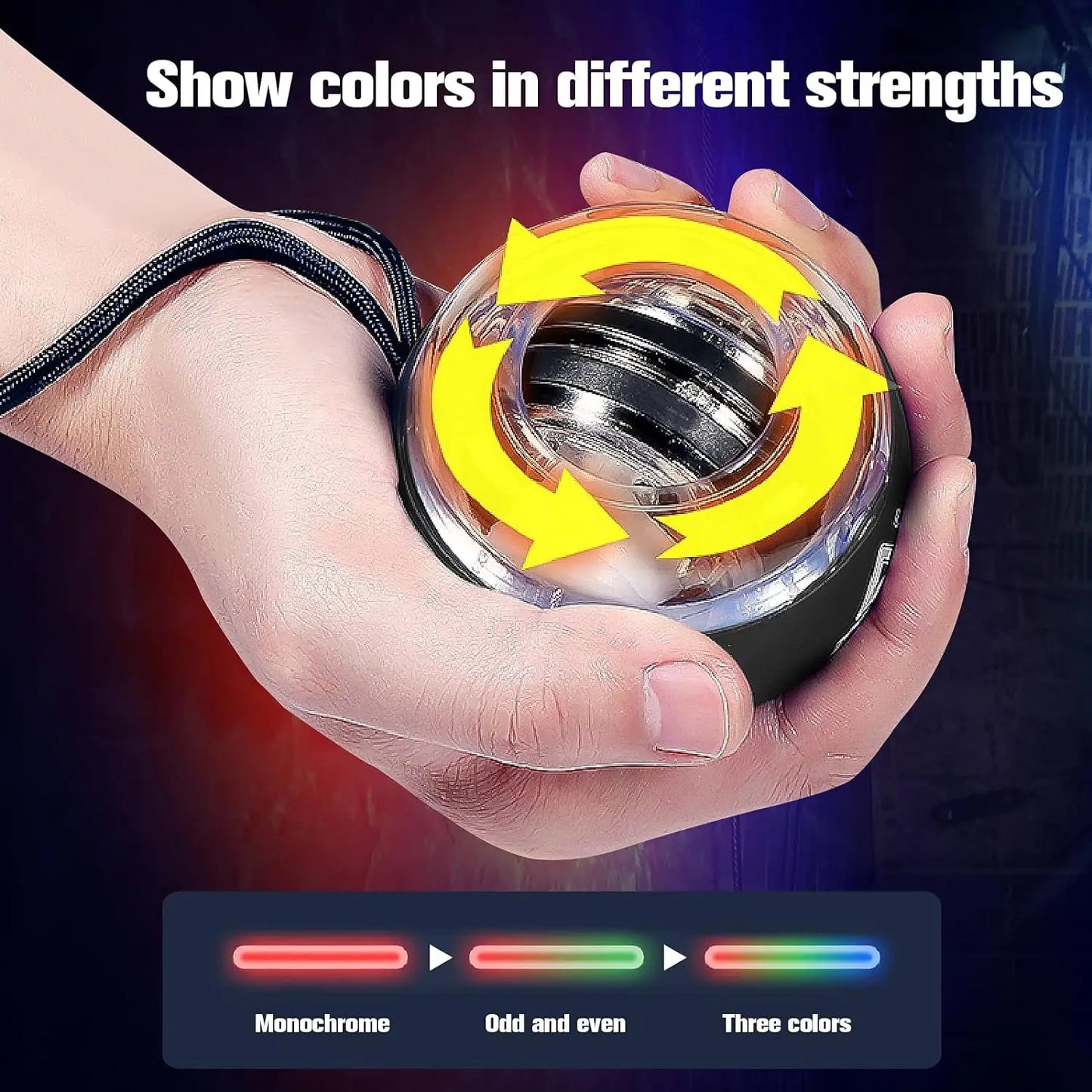 LED Wrist Ball Power Trainer Ball Auto-Start Gyroscopic Arm Hand Forearm Exerciser Power Wrist Gyro Ball Sport Fitness Equipment