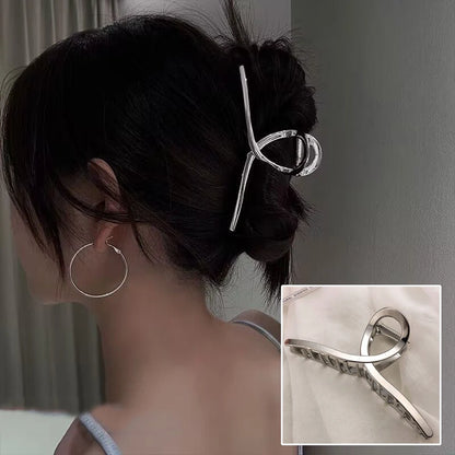 2023 Korean Metal Geometric Hair Claws Barrettes Elegant Hair Clips Crab Hollow Out Hairpin Headwear Women Girl Hair Accessories
