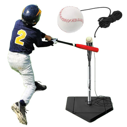 Baseball Batting Trainer with Elastic Rope Hitting Practice Equipment Batting Swing Trainer for Baseball and Softball