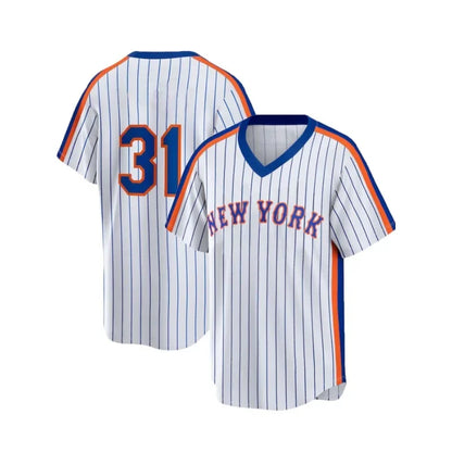 Men's New York #12 Stripe City Edition Baseball Jersey V-Neck Shirt, Breathable Loose Fit Short Sleeve for Training,Casual Wear