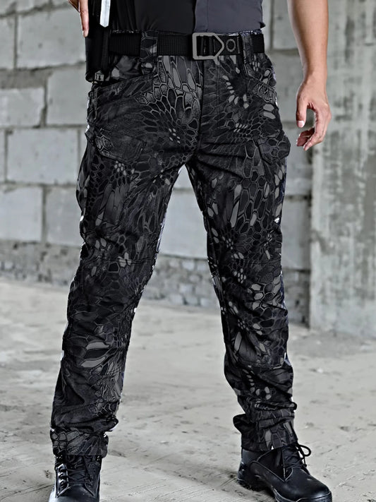 Men Combat Pants With Knee Pads Tactical Cargo Sport Trousers Camouflage