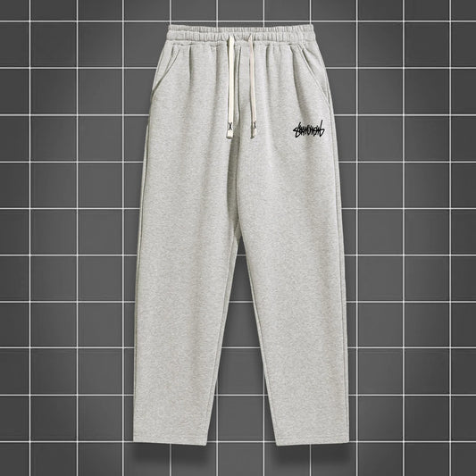 Men's solid color straight leg jogging pants, suitable for casual sports such as running, gym, and outdoor activities