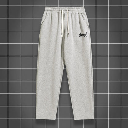 Men's solid color straight leg jogging pants, suitable for casual sports such as running, gym, and outdoor activities