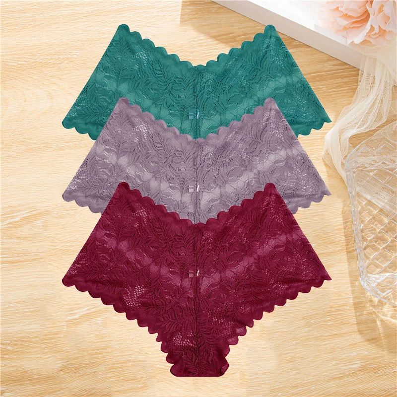 3Pcs/set Lace Panties Wome Underwear S-XL Girls,  Ladies Underpants Lingerie