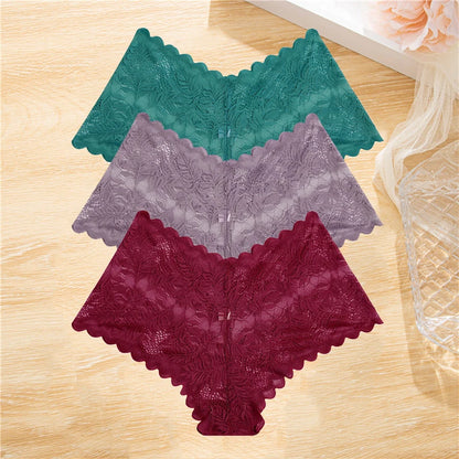 3Pcs/set Lace Panties Wome Underwear S-XL Girls,  Ladies Underpants Lingerie
