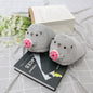 Doughnuts Cat Slippers Indoor Warm Plush Slippers For Women Men Cute Cat 28cm