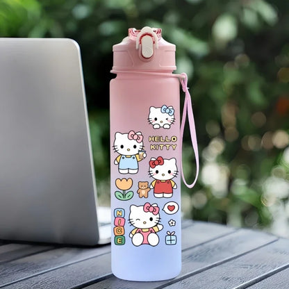 Sanrio 750Ml Water Cup Anime Hello Kitty Portable Children Cute Cartoon Outdoor Sport Large Capacity Water Bottle Birthday Gift