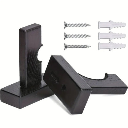2Pcs Display Rack Bracket Baseball Bat Holder Wooden with Screws Wall Mount Hanger Portable Softball Bat Hockey Stick Stand