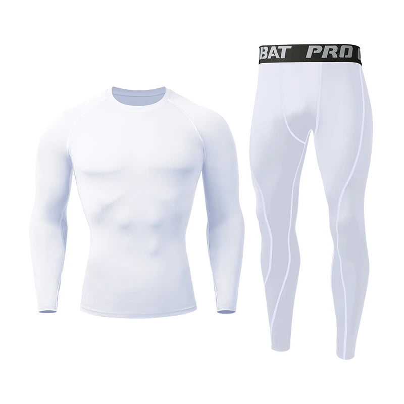 Sports Suit New Men's Compression Running Sets Breathable Tight Training Basketball Rashguard Tracksuit Man 2 Piece Set Clothes