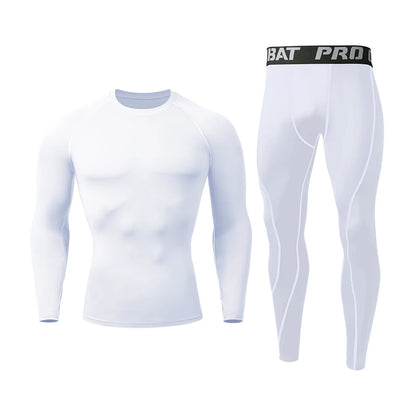 Sports Suit New Men's Compression Running Sets Breathable Tight Training Basketball Rashguard Tracksuit Man 2 Piece Set Clothes