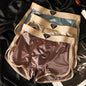 3PCS/Pack Luxury Satin-like Ice Silk Breathable Double-layer Silk Crotch Boxer High Elastic Underpants
