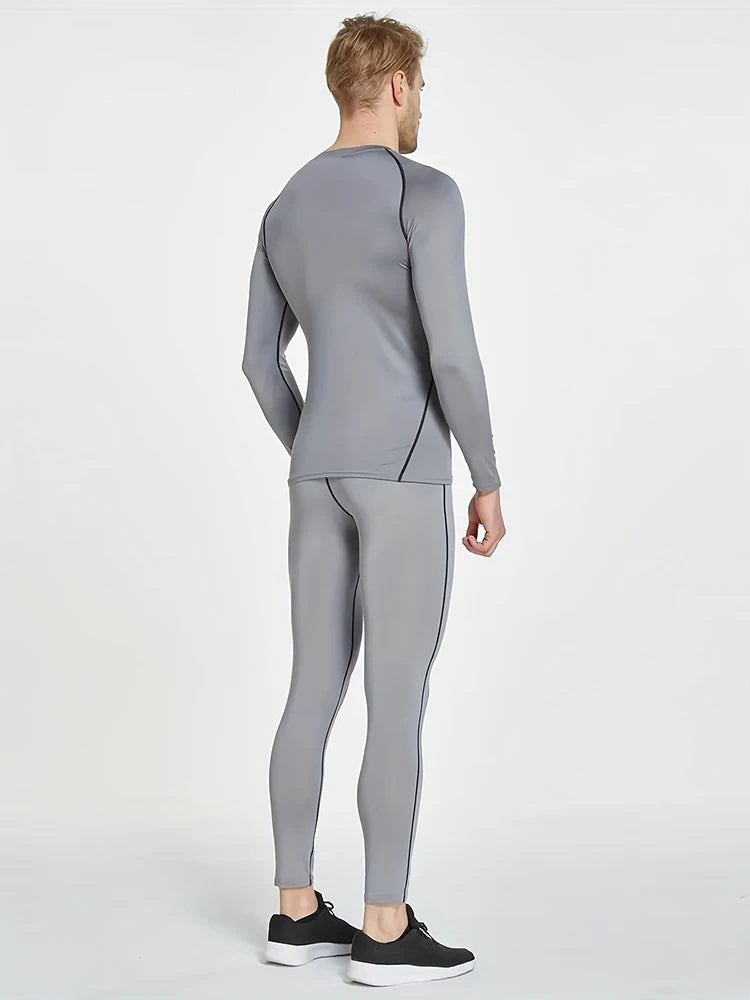 Sports Suit New Men's Compression Running Sets Breathable Tight Training Basketball Rashguard Tracksuit Man 2 Piece Set Clothes