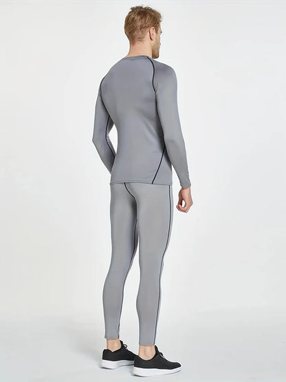 Sports Suit New Men's Compression Running Sets Breathable Tight Training Basketball Rashguard Tracksuit Man 2 Piece Set Clothes