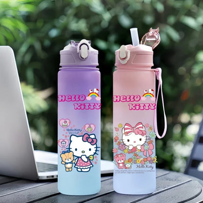 Sanrio 750Ml Water Cup Anime Hello Kitty Portable Children Cute Cartoon Outdoor Sport Large Capacity Water Bottle Birthday Gift